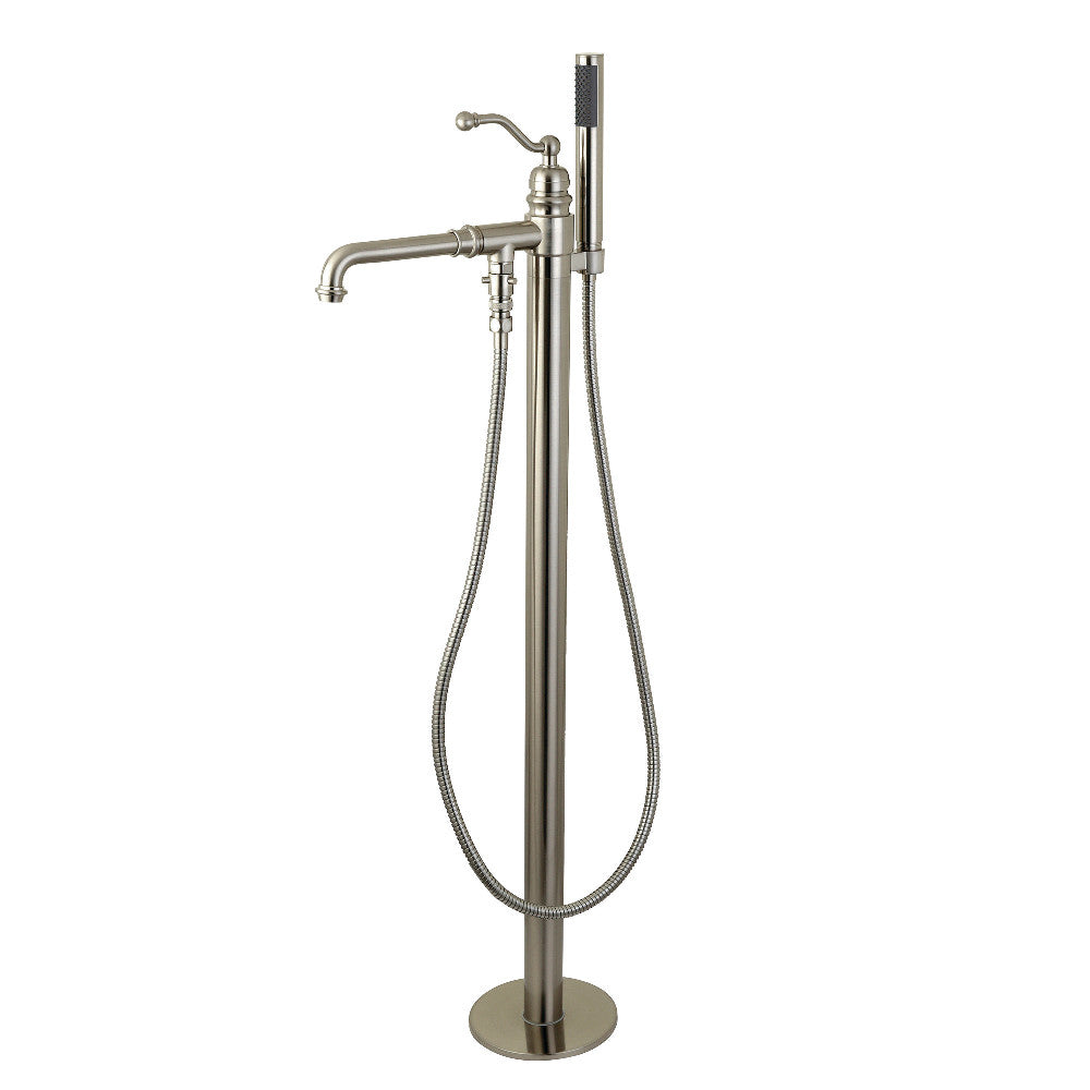 Kingston Brass KS7038ABL English Country Freestanding Tub Faucet with Hand Shower, Brushed Nickel - BNGBath