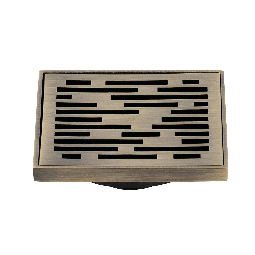 Kingston Brass BSF6310AB Watercourse Transit 4" Square Grid Shower Drain, Antique Brass - BNGBath