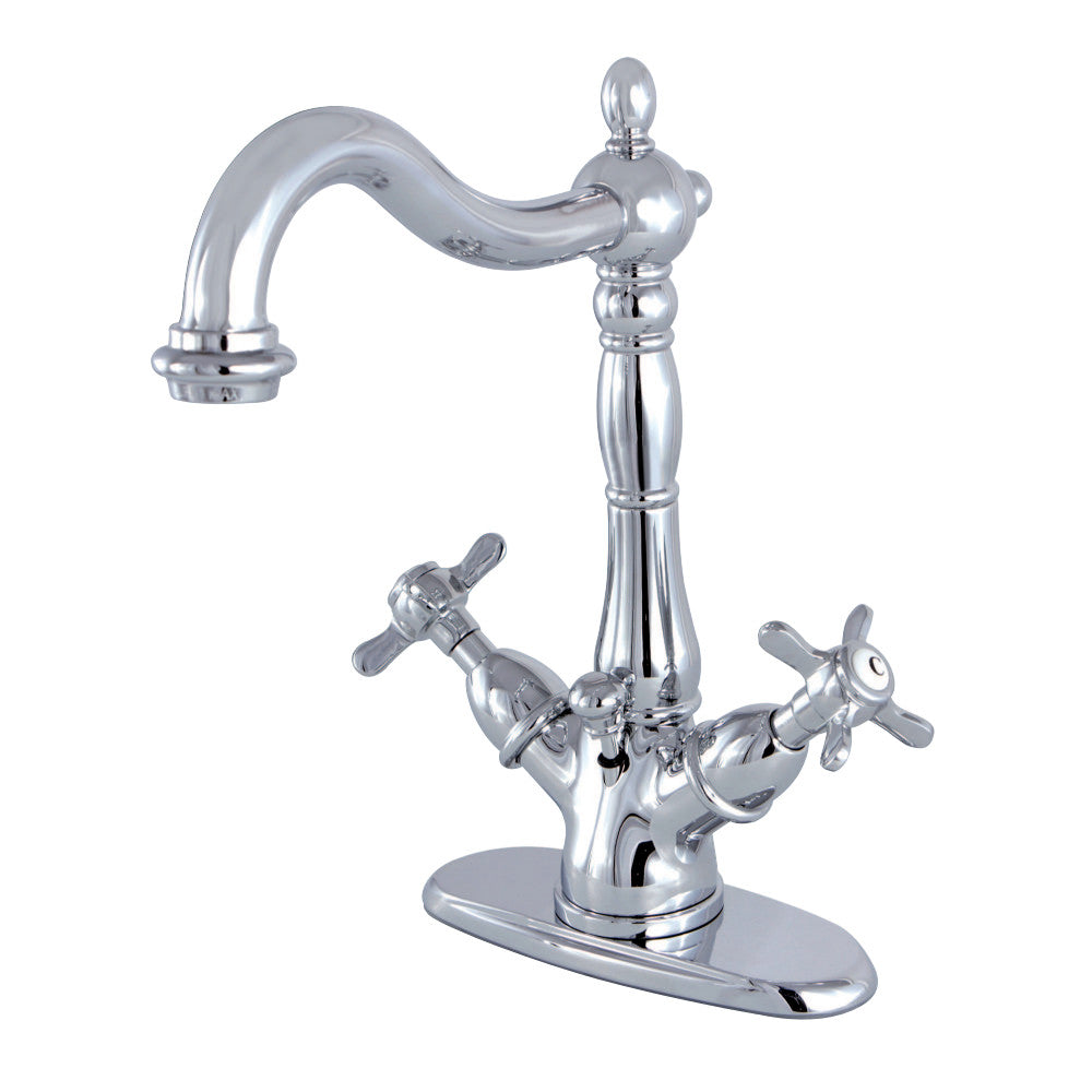Kingston Brass KS1431BEX Essex Two-Handle Bathroom Faucet with Brass Pop-Up and Cover Plate, Polished Chrome - BNGBath
