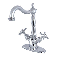 Thumbnail for Kingston Brass KS1431BEX Essex Two-Handle Bathroom Faucet with Brass Pop-Up and Cover Plate, Polished Chrome - BNGBath