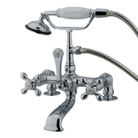 Thumbnail for Kingston Brass CC210T1 Vintage 7-Inch Deck Mount Clawfoot Tub Faucet with Hand Shower, Polished Chrome - BNGBath