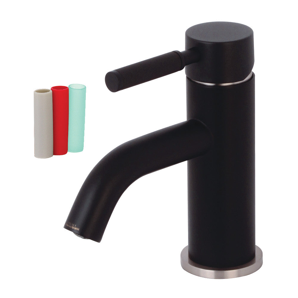 Fauceture LS8229DKL Kaiser Single-Handle Bathroom Faucet with Push Pop-Up, Matte Black/Brushed Nickel - BNGBath