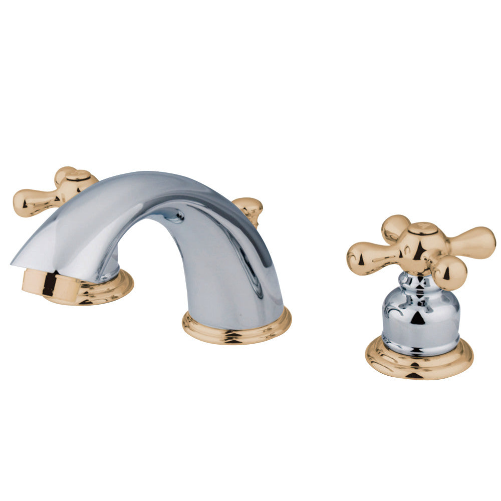 Kingston Brass KB974X Widespread Bathroom Faucet, Polished Chrome/Polished Brass - BNGBath