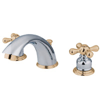 Thumbnail for Kingston Brass KB974X Widespread Bathroom Faucet, Polished Chrome/Polished Brass - BNGBath