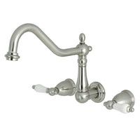 Thumbnail for Kingston Brass KS1288PL Wall Mount Kitchen Faucet, Brushed Nickel - BNGBath