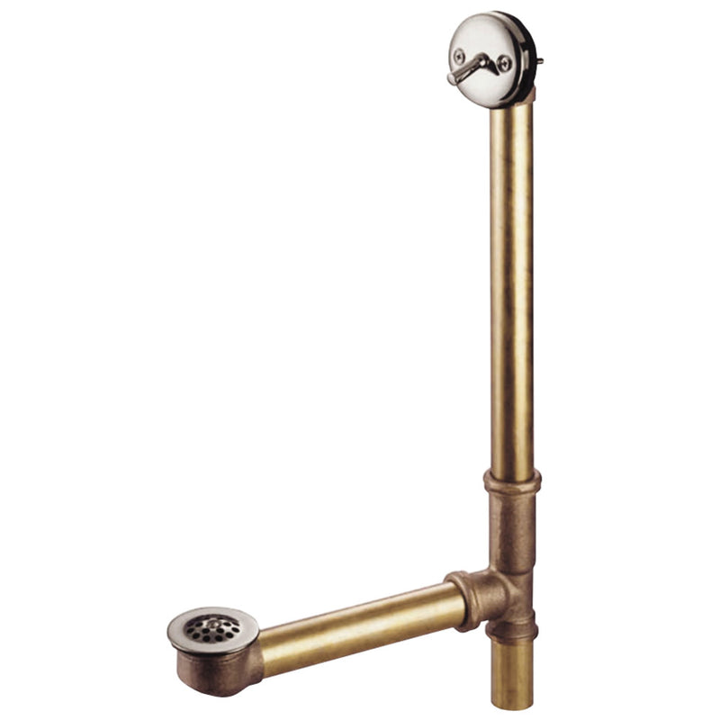 Kingston Brass PDTL1168 16" Trip Lever Waste with Overflow with Grid, Brushed Nickel - BNGBath