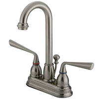 Thumbnail for Kingston Brass KB3618ZL 4 in. Centerset Bathroom Faucet, Brushed Nickel - BNGBath