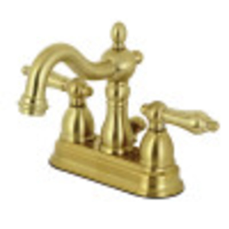 Kingston Brass KB1607AL Heritage 4 in. Centerset Bathroom Faucet, Brushed Brass - BNGBath