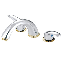 Thumbnail for Kingston Brass KS6364LL Roman Tub Faucet, Polished Chrome/Polished Brass - BNGBath