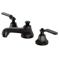 Thumbnail for Kingston Brass KS4460KL Whitaker Widespread Bathroom Faucet with Brass Pop-Up, Matte Black - BNGBath