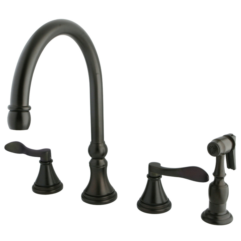 Kingston Brass KS2795DFLBS Widespread Kitchen Faucet, Oil Rubbed Bronze - BNGBath