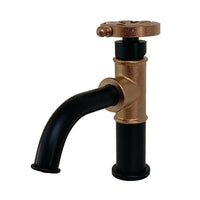 Thumbnail for Kingston Brass KS2827RX Belknap Single-Handle Bathroom Faucet with Push Pop-Up, Matte Black/Rose Gold - BNGBath