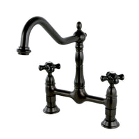 Thumbnail for Kingston Brass KS1175PKX Duchess Bridge Kitchen Faucet, Oil Rubbed Bronze - BNGBath