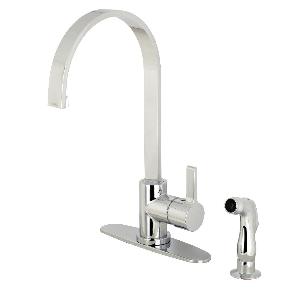 Gourmetier LS8711CTLSP Continental Single-Handle Kitchen Faucet with Side Sprayer, Polished Chrome - BNGBath