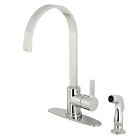 Thumbnail for Gourmetier LS8711CTLSP Continental Single-Handle Kitchen Faucet with Side Sprayer, Polished Chrome - BNGBath