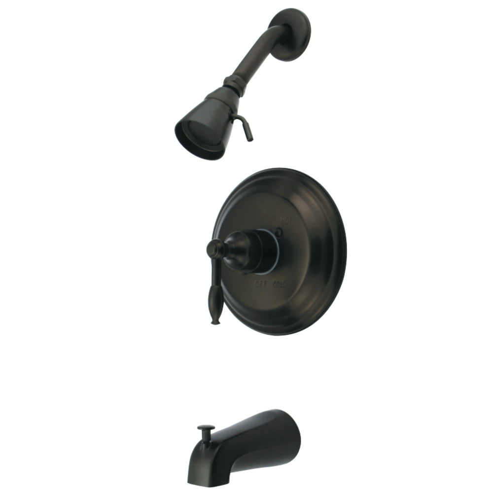 Kingston Brass GKB2635KL Water Saving Knight Tub & Shower Faucet with Lever Handles, Oil Rubbed Bronze - BNGBath