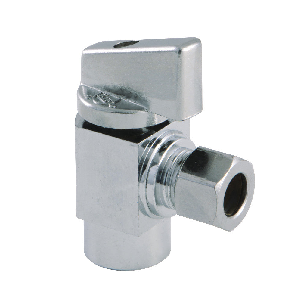 Kingston Brass KF33101CTL 3/8" IPS x 3/8" O.D Comp Quarter Turn Angle Stop Valve, Polished Chrome - BNGBath