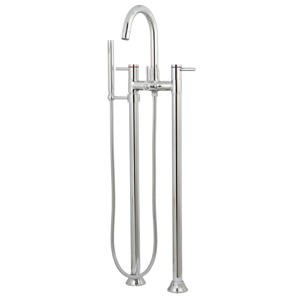 Kingston Brass KS8351DL Concord Freestanding Tub Faucet with Hand Shower, Polished Chrome - BNGBath