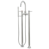 Thumbnail for Kingston Brass KS8351DL Concord Freestanding Tub Faucet with Hand Shower, Polished Chrome - BNGBath