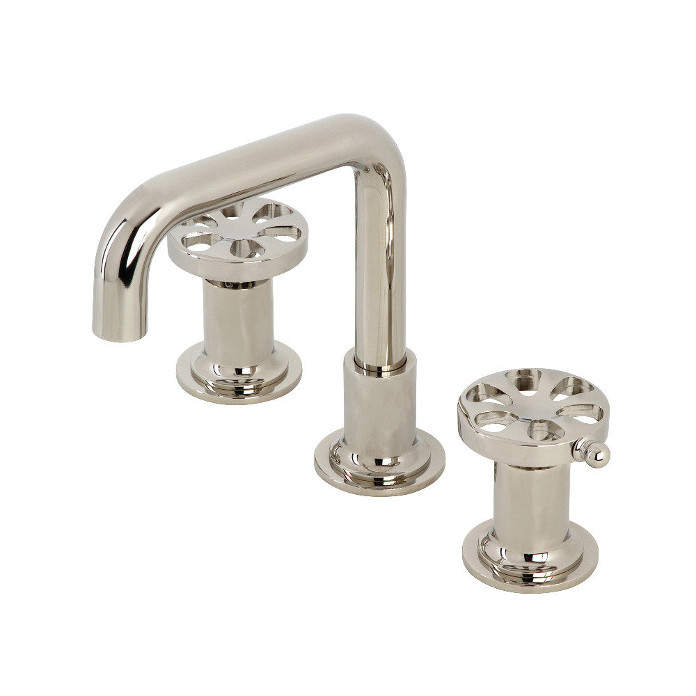 Kingston Brass KS142RXPN Belknap Widespread Bathroom Faucet with Push Pop-Up, Polished Nickel - BNGBath