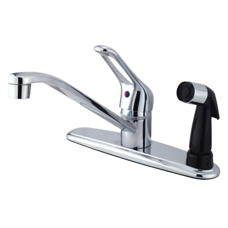 Kingston Brass GKB563 Wyndham Single-Handle Centerset Kitchen Faucet, Polished Chrome - BNGBath