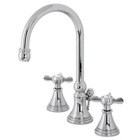 Thumbnail for Kingston Brass KS2981BEX Essex Widespread Bathroom Faucet with Brass Pop-Up, Polished Chrome - BNGBath