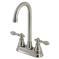 Thumbnail for Kingston Brass KB498ACL American Classic Two-Handle High-Arc Bar Faucet, Brushed Nickel - BNGBath