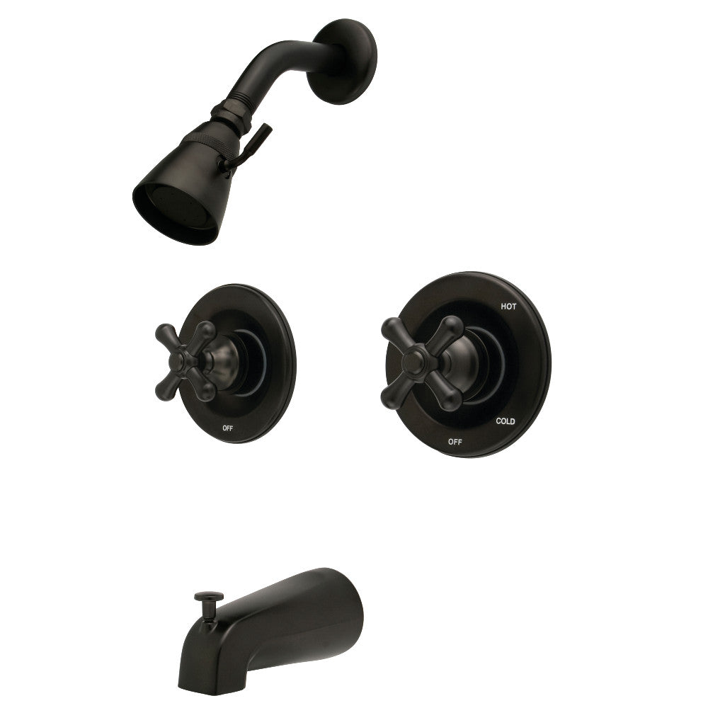 Kingston Brass KB665AX Vintage Twin Handles Tub Shower Faucet Pressure Balanced With Volume Control, Oil Rubbed Bronze - BNGBath