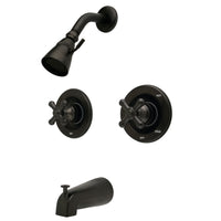 Thumbnail for Kingston Brass KB665AX Vintage Twin Handles Tub Shower Faucet Pressure Balanced With Volume Control, Oil Rubbed Bronze - BNGBath