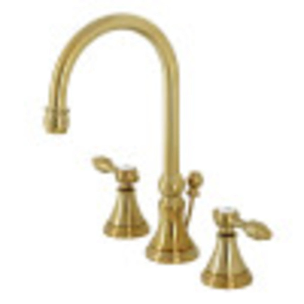 Kingston Brass KS2987TAL Tudor Widespread Bathroom Faucet with Brass Pop-Up, Brushed Brass - BNGBath