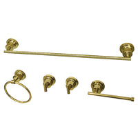 Thumbnail for Kingston Brass BAH82134478PB Concord 5-Piece Bathroom Accessory Set, Polished Brass - BNGBath