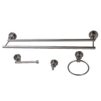 Thumbnail for Kingston Brass BAK8213478SN 4-Piece Bathroom Accessories Set, Brushed Nickel - BNGBath