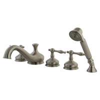 Thumbnail for Kingston Brass KS33385NL Roman Tub Faucet with Hand Shower, Brushed Nickel - BNGBath