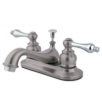 Thumbnail for Kingston Brass GKB607AL 4 in. Centerset Bathroom Faucet, Brushed Nickel/Polished Chrome - BNGBath