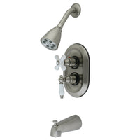 Thumbnail for Kingston Brass KS36380PL Tub and Shower Faucet, Brushed Nickel - BNGBath