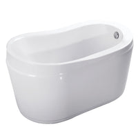 Thumbnail for Aqua Eden VTRS523030 52-Inch Acrylic Freestanding Tub with Drain and Integrated Seat, White - BNGBath