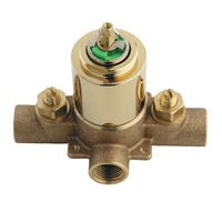 Thumbnail for Kingston Brass KB652V Pressure Balanced Rough-In Tub and Shower Valve with Stops, Polished Brass - BNGBath