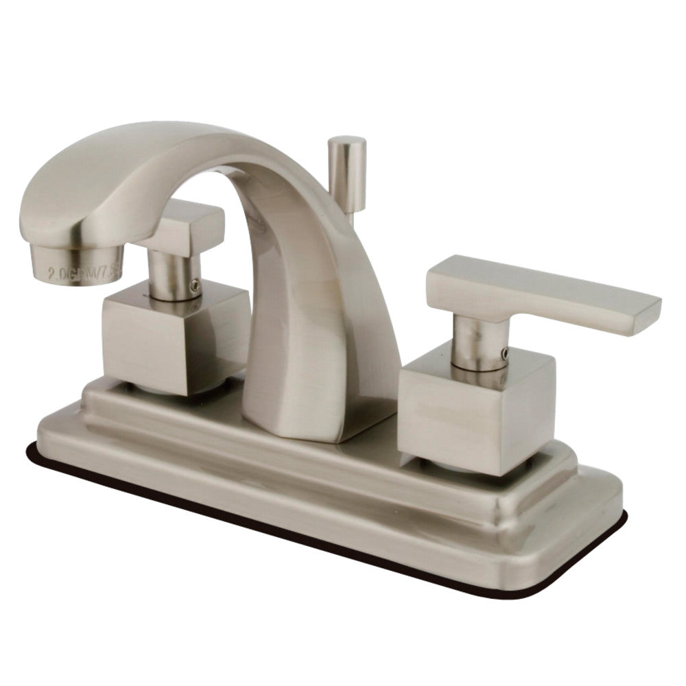 Kingston Brass KS4648QLL 4 in. Centerset Bathroom Faucet, Brushed Nickel - BNGBath