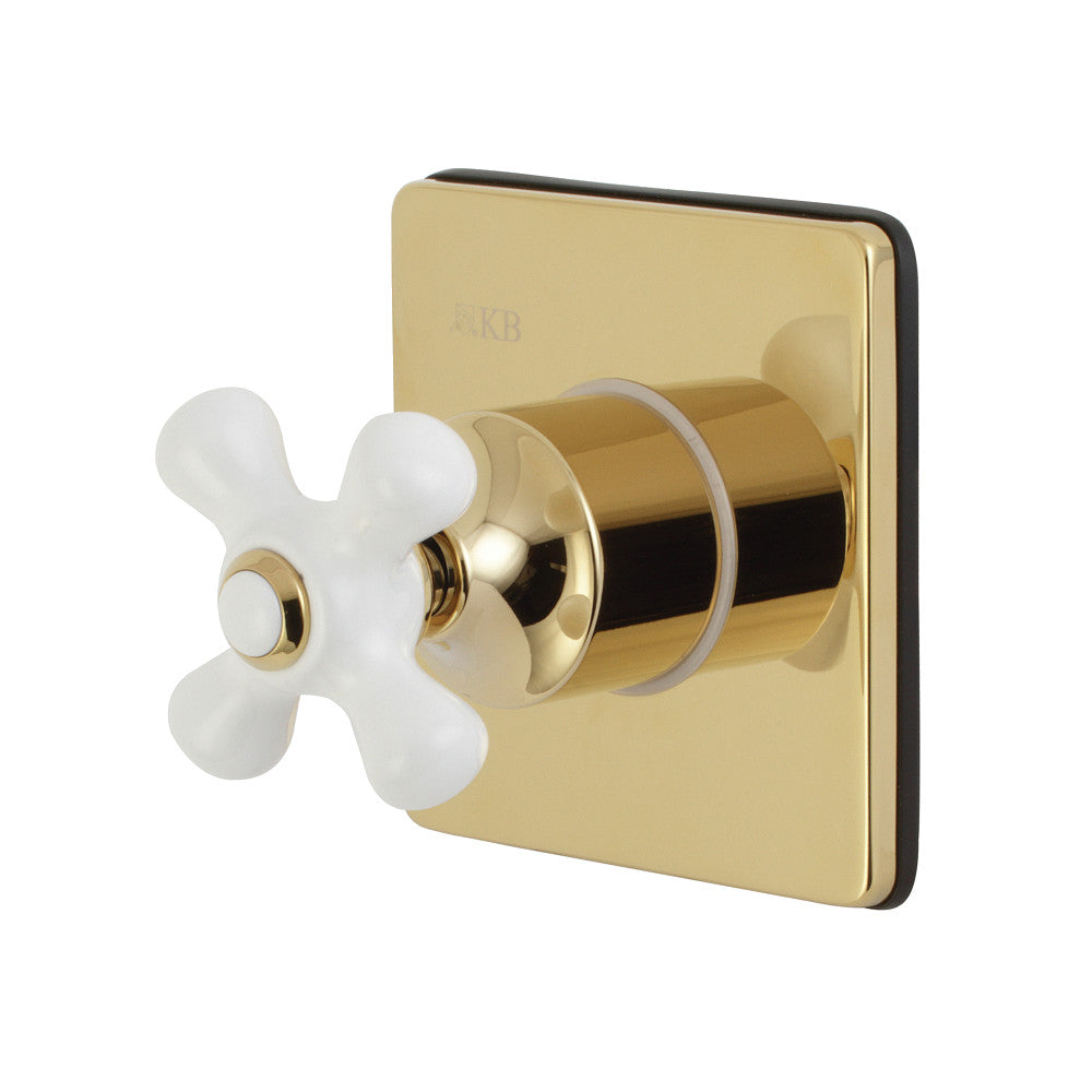 Kingston Brass KS3042PX 3-Way Diverter Valve with Trim Kit, Polished Brass - BNGBath