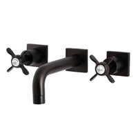 Thumbnail for Kingston Brass KS6125BEX Essex Two-Handle Wall Mount Bathroom Faucet, Oil Rubbed Bronze - BNGBath