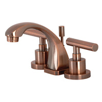 Thumbnail for Kingston Brass KS494CMLAC Manhattan 8 in. Widespread Bathroom Faucet, Antique Copper - BNGBath