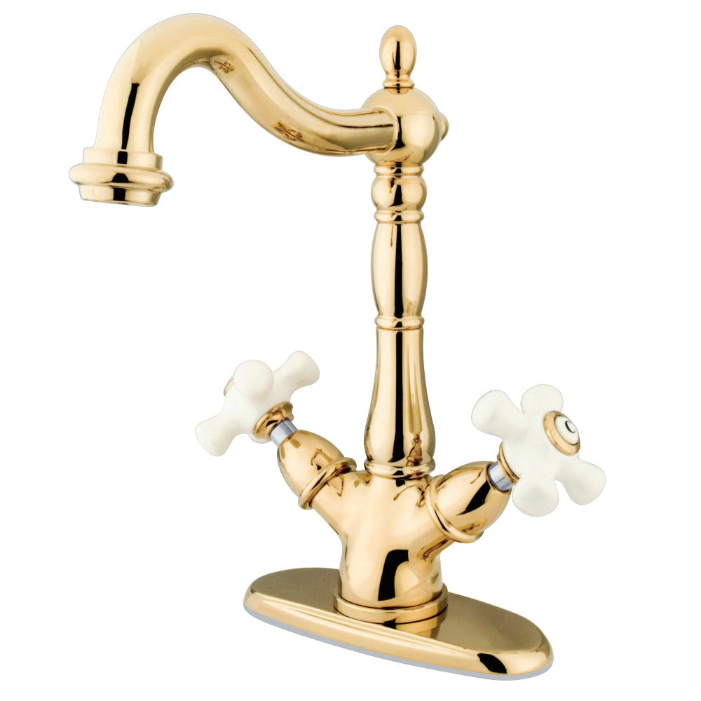 Kingston Brass KS1492PX Vessel Sink Faucet, Polished Brass - BNGBath