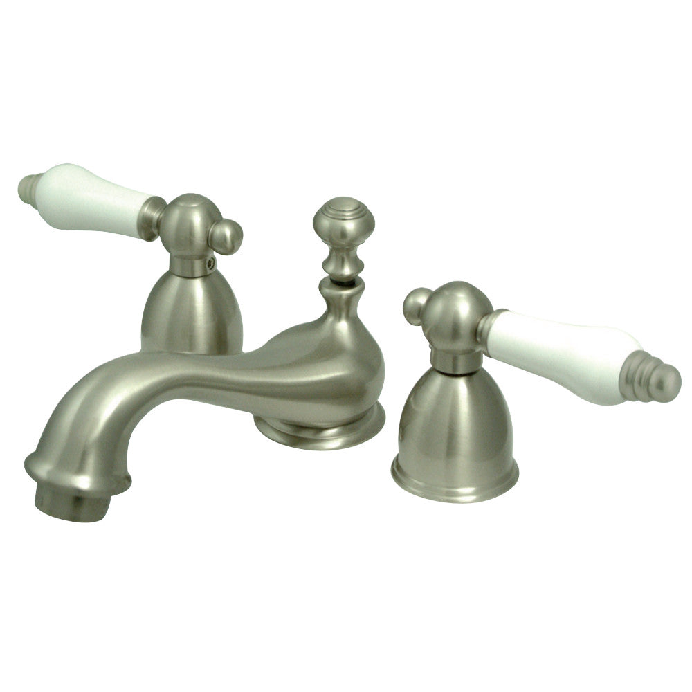 Kingston Brass KS3958PL Restoration Mini-Widespread Bathroom Faucet, Brushed Nickel - BNGBath