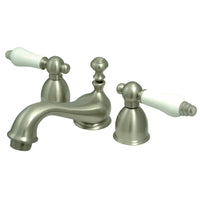 Thumbnail for Kingston Brass KS3958PL Restoration Mini-Widespread Bathroom Faucet, Brushed Nickel - BNGBath