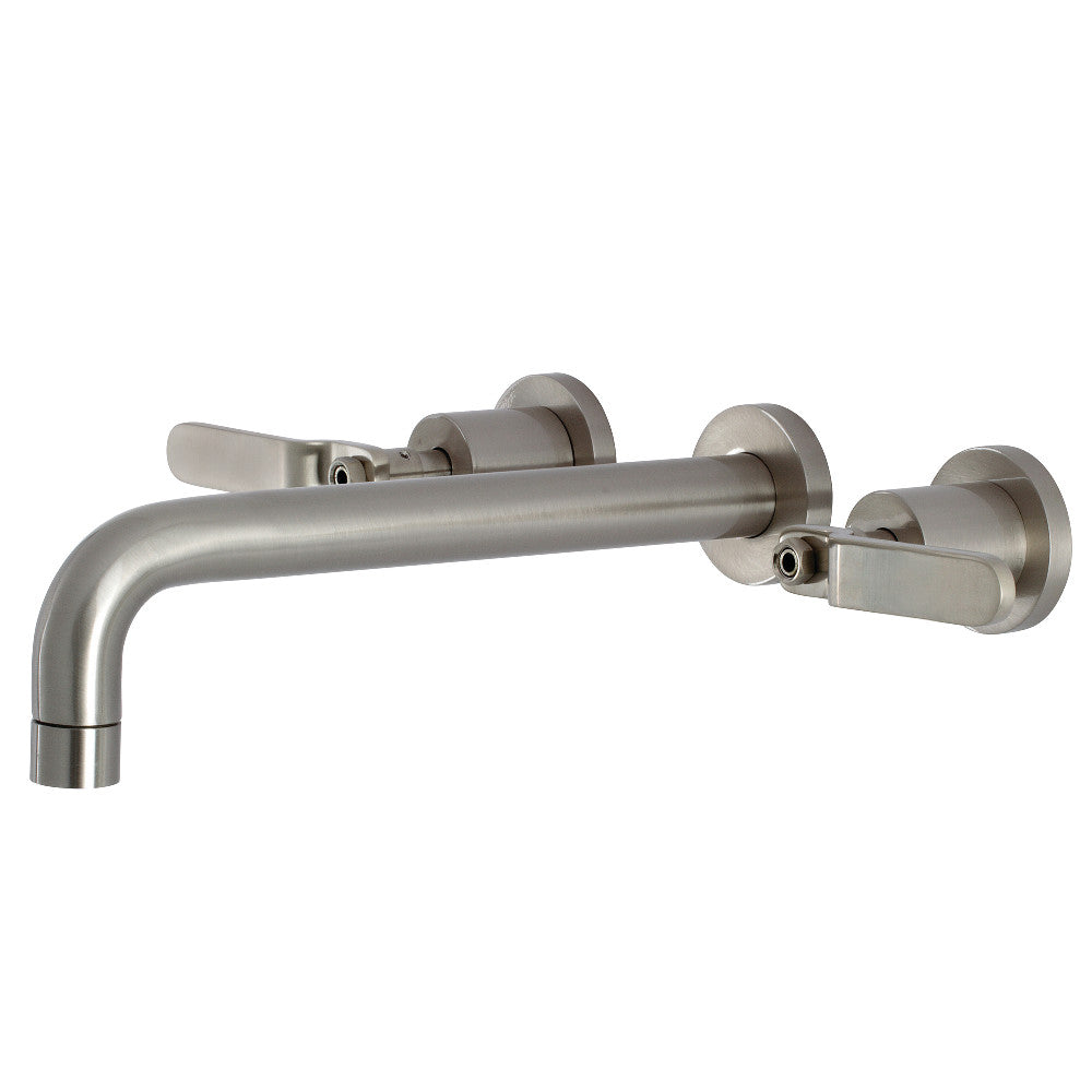 Kingston Brass KS8028KL Whitaker Two-Handle Wall Mount Tub Faucet, Brushed Nickel - BNGBath