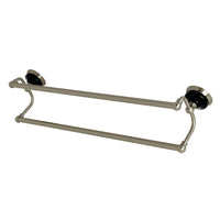 Thumbnail for Kingston Brass BA9113BN Water Onyx 24 in. Dual Towel Bar, Brushed Nickel - BNGBath