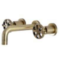 Thumbnail for Kingston Brass KS8123RX Belknap Two-Handle Wall Mount Bathroom Faucet, Antique Brass - BNGBath