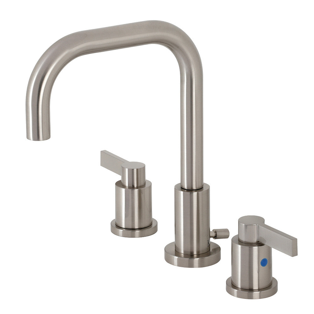 Kingston Brass FSC8938NDL NuvoFusion Widespread Bathroom Faucet with Brass Pop-Up, Brushed Nickel - BNGBath
