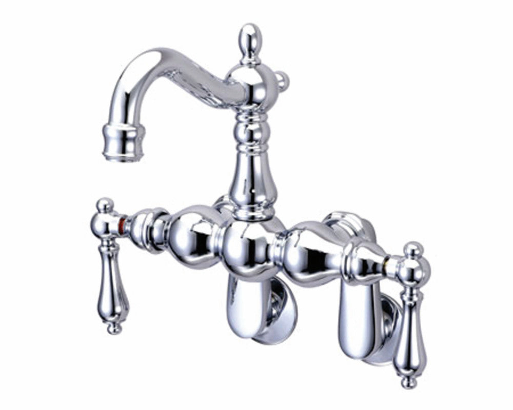 Kingston Brass CC1082T1 Vintage Adjustable Center Wall Mount Tub Faucet, Polished Chrome - BNGBath