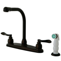 Thumbnail for Kingston Brass KB8755NFL NuWave French Centerset Kitchen Faucet, Oil Rubbed Bronze - BNGBath
